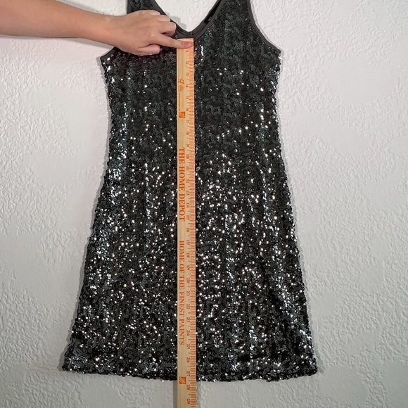 INC International Concepts Silver Sequin Sleeveless Dress Size Petite Small - Picture 3 of 11